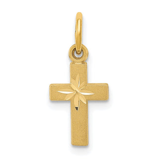 14K Yellow Gold Tiny Cross Charm C762