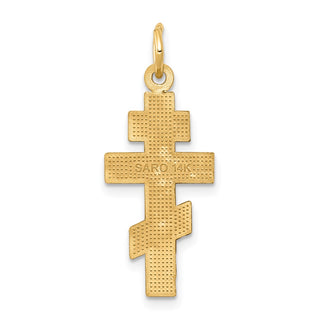 14K Yellow Gold Eastern Orthodox Cross Charm