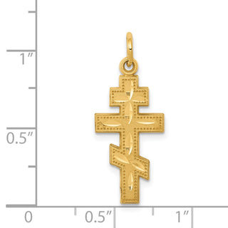 14K Yellow Gold Eastern Orthodox Cross Charm