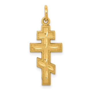 14K Yellow Gold Eastern Orthodox Cross Charm