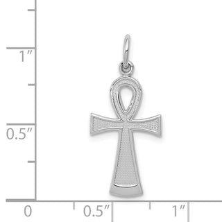 14k White Gold Ankh Cross Pendant C780