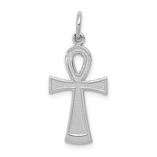 14k White Gold Ankh Cross Pendant C780