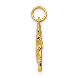 14K Yellow Gold Crucifix Charm