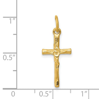 14K Yellow Gold Crucifix Charm