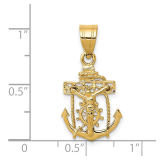 14k Yellow Gold Mariners Cross Pendant C809