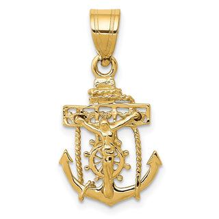 14k Yellow Gold Mariners Cross Pendant C809