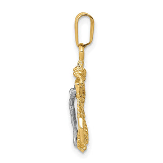 14k Yellow and White Gold Mariners Crucifix Pendant C810