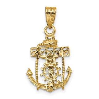 14k Yellow and White Gold Mariners Crucifix Pendant C810