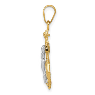 14k Yellow and White Gold Mariners Crucifix Pendant C811
