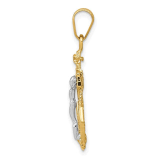 14k Yellow and White Gold Mariners Crucifix Pendant C811