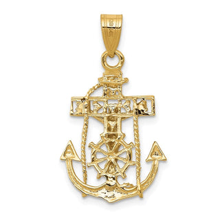 14k Yellow and White Gold Mariners Crucifix Pendant C811
