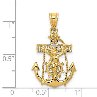 14k Yellow Gold Mariners Cross Pendant C812