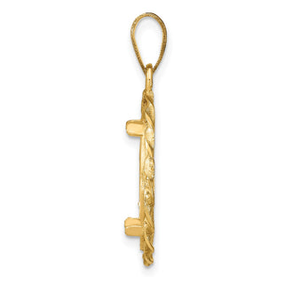 14k Yellow Gold Twisted Wire 16.5mm Prong Coin Bezel Pendant - Fits 1/10 oz American Eagle and 1/10 oz Krugerrand