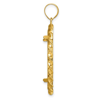 14k Yellow Gold Twisted Wire 27mm Prong Coin Bezel Pendant - Fits 1/2 oz American Eagle, US $10 Liberty, and Other Coins