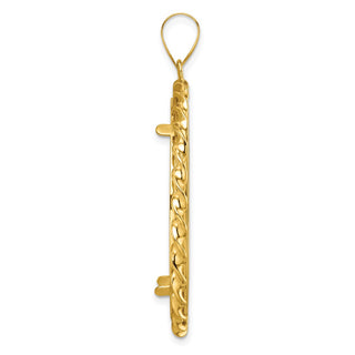14k Yellow Gold Twisted Wire 32.7mm Prong Coin Bezel Pendant - Fits 1 oz American Eagle, 1 oz Cat, and 1 oz Krugerrand