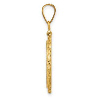 10k Yellow Gold Polished Wide Twisted Wire 16.5mm x 1.35mm Screw Top Coin Bezel Pendant - Fits 1/10 oz American Eagle and 1/10 oz Krugerrand