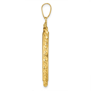 14k Yellow Gold Polished Wide Twisted Wire Screw top 27mm Coin Bezel Pendant - Fits 1/2 oz American Eagle, US $10 Liberty, and Other Coins
