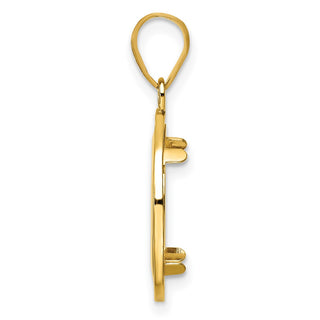 14k Yellow Gold 14mm Beaded Prong Coin Bezel Pendant - Fits 1/20 oz Maple Leaf and Other Coins