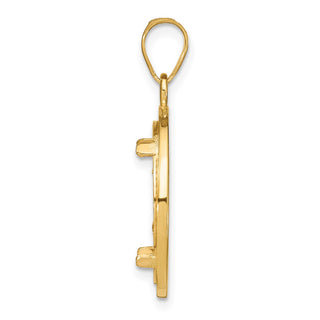 14k Yellow Gold 16.5mm Beaded Prong Coin Bezel Pendant - Fits 1/10 oz American Eagle and 1/10 oz Krugerrand