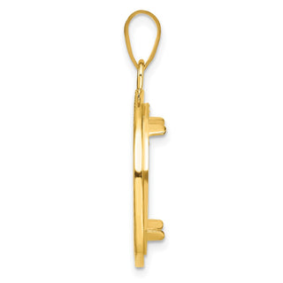 14k Yellow Gold 18mm Beaded Prong Coin Bezel Pendant - Fits 1/10 oz Cat