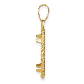 14k Yellow Gold Casted Rope 16.5mm Prong Coin Bezel Pendant - Fits 1/10 oz American Eagle and 1/10 oz Krugerrand