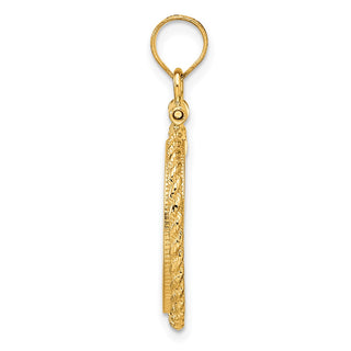 10k Yellow Gold Polished Casted Rope 16.5mm x 1.35mm Screw Top Coin Bezel Pendant - Fits 1/10 oz American Eagle and 1/10 oz Krugerrand