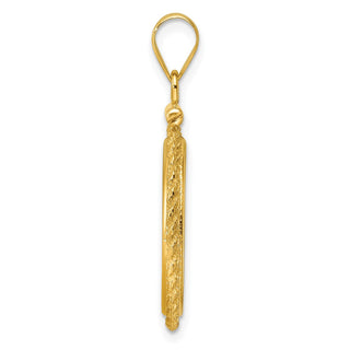 14k Yellow Gold Casted Rope 18mm Screw Top Coin Bezel Pendant - Fits 1/10 oz Cat