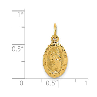 14K Yellow Gold Saint Christopher Medal Charm C820
