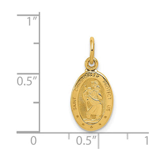 14K Yellow Gold Saint Christopher Medal Charm C820