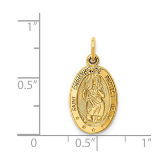 14K Yellow Gold Saint Christopher Medal Charm C821