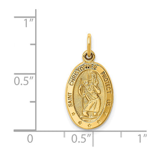 14K Yellow Gold Saint Christopher Medal Charm C821
