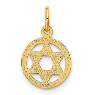14k Yellow Gold Solid Polished Star Of David Charm C823