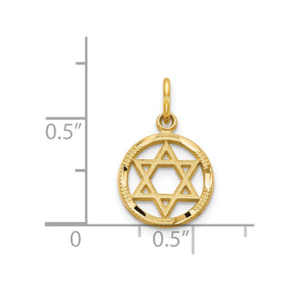 14k Yellow Gold Solid Polished Star Of David Charm C823
