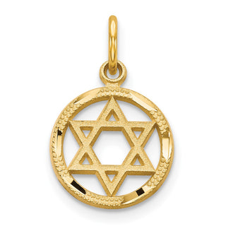 14k Yellow Gold Solid Polished Star Of David Charm C823