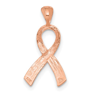 14k Rose Gold Diamond-cut Awareness Pendant C903