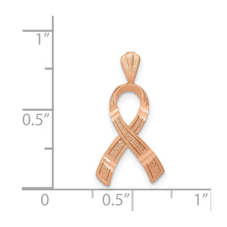 14k Rose Gold Diamond-cut Awareness Pendant C903