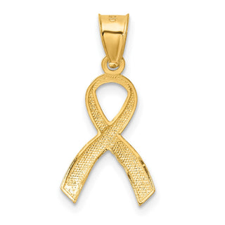 14k Yellow Gold Diamond-cut Awareness Pendant C904