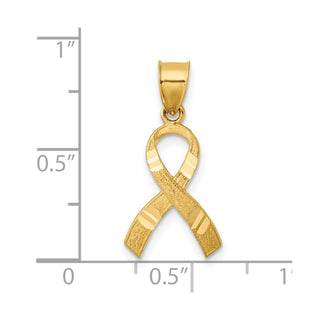 14k Yellow Gold Diamond-cut Awareness Pendant C904