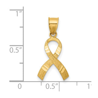 14k Yellow Gold Diamond-cut Awareness Pendant C904