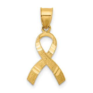 14k Yellow Gold Diamond-cut Awareness Pendant C904