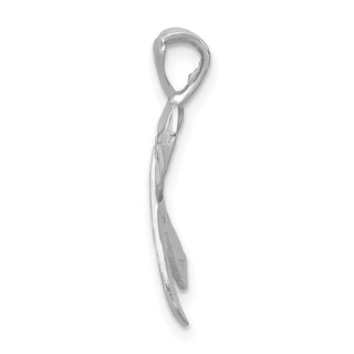 14k White Gold Diamond-cut Awareness Pendant C905