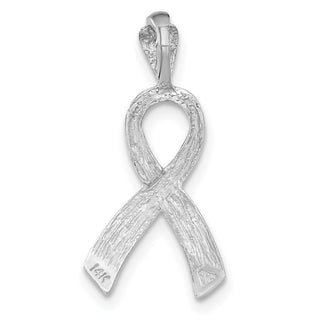 14k White Gold Diamond-cut Awareness Pendant C905