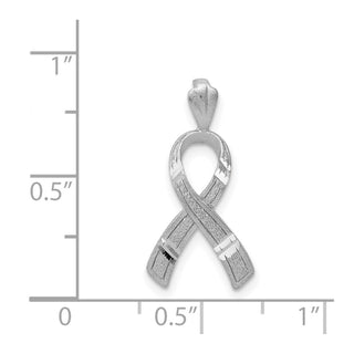 14k White Gold Diamond-cut Awareness Pendant C905
