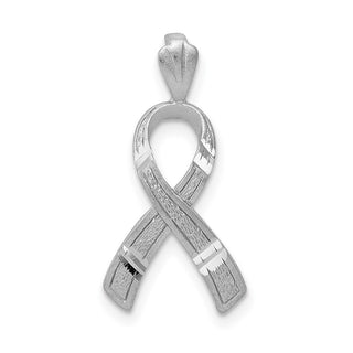 14k White Gold Diamond-cut Awareness Pendant C905
