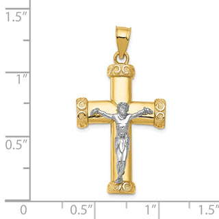 14k Yellow and White Gold Crucifix Pendant C960