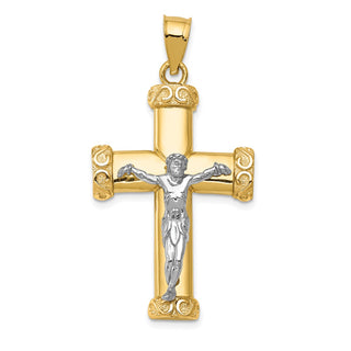 14k Yellow and White Gold Crucifix Pendant C960