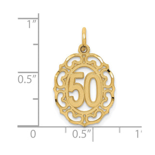 14k Yellow Gold #50 In Oval Pendant