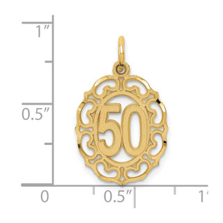 14k Yellow Gold #50 In Oval Pendant