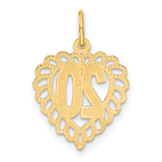 14k Yellow Gold 20 In Heart Charm