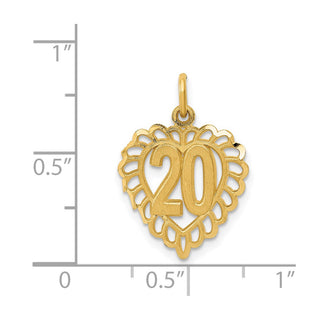 14k Yellow Gold 20 In Heart Charm